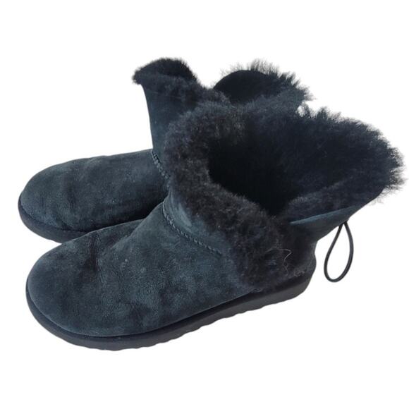 UGG Mini Bailey Suede and Shearling Boots Women's Size 9 - Picture 4 of 10